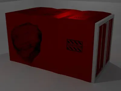 Container Red Low-poly 3D model