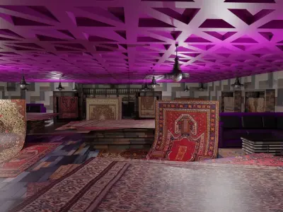 Carpet Rug Store Low-poly 3D model