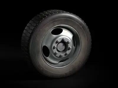 Old Wheel Low-poly 3D model