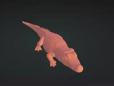 Aquarium Crocodile 3D Model Realistic Decorative Creature Free 3D print model