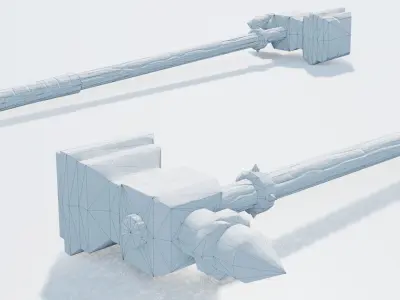 Handpainted Fantasy Mallet Low-poly 3D model