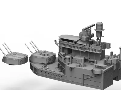 HMS Belfast upgrade set for Trumpeter kit  3D print model