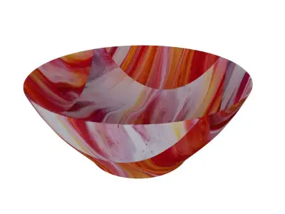 Bowl in Red Pattren 3D model