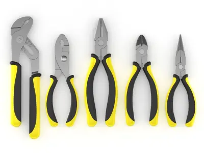 5 Pliers Collection 3D model