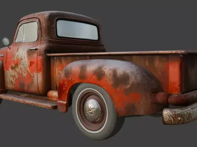 Vintage Rusty Pickup Truck 3D Model 3D model 25