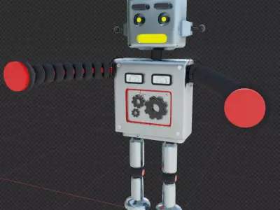 Cartoon 3D Minimalist nice and clean Robot model Low-poly 3D model