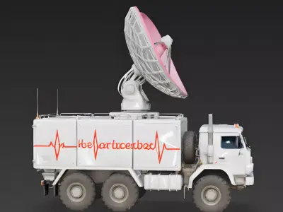Love Scanner Radar Truck 3D Model Low-poly 3D model