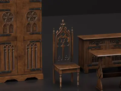 Gothic furniture 3D model