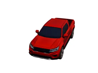 Low Poly Generic Pickup Truck Model PBR Texture Low-poly 3D model