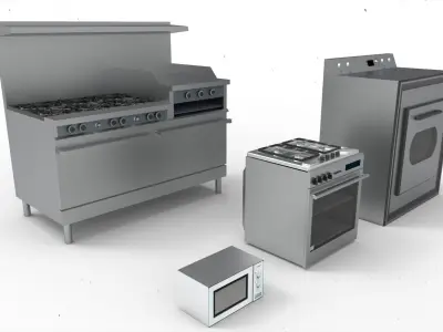 Oven kitchen industrial and home 3D model