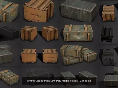 Ammo Crates Pack Low Poly Mobile Ready