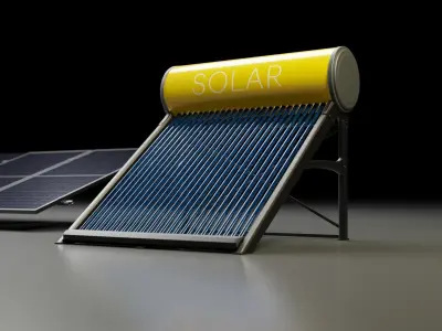 Solar Panel  Solar Heater  3D model