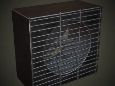 Wall Fan PBR Low Poly Low-poly 3D model
