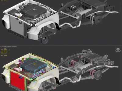 Toyota 2GR Engine  Low-poly 3D model