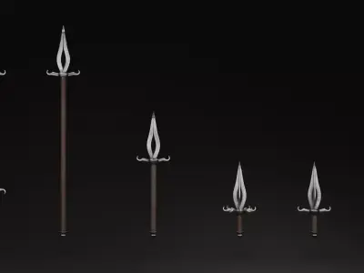 spear and dagger Low-poly 3D model