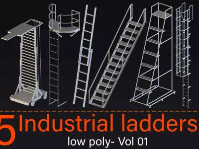 75 Industrial ladders- Vol 01 3D model