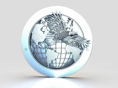 Eagle and globe seal 3D print model