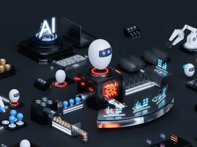 Artificial intelligence operation 3D model