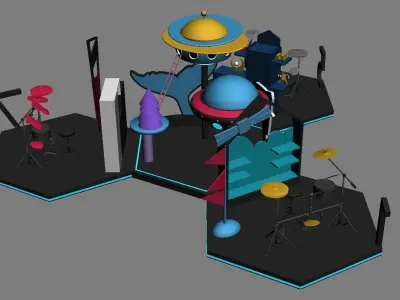Commercial props children space scene 3D model