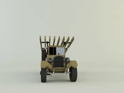 Katyusha rocket launcher vehicle 3D model