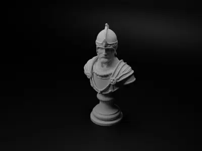 Feudal Knight Bust Chess 3D print model get