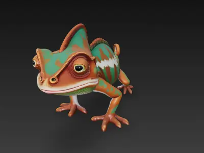 Chameleon Realistic 3D Model Basic - Low Poly Realistic Low-poly 3D model