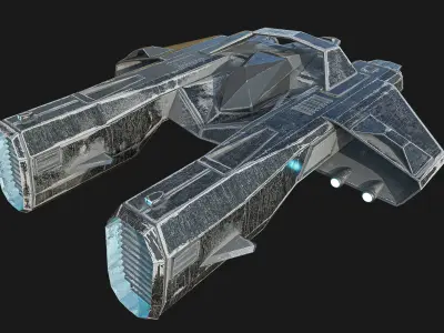 Spaceship Fighter N6 Low-poly 3D model