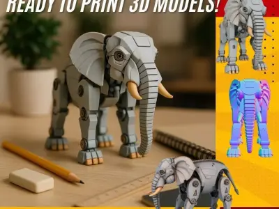 Industrial Steampunk Elephant 3D print model