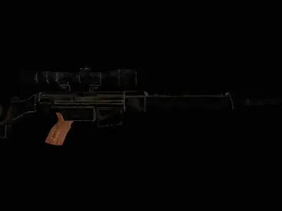 Hk Psg1 sniper riffle Lowpoly Model Low-poly 3D model