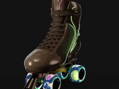 Futuristic Quad Roller Skate 3D model