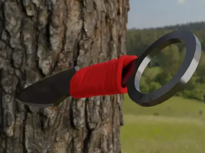 Low Poly Kunai - Ninja Throwing Knife Low-poly 3D model