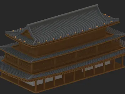 big pagoda Low-poly 3D model