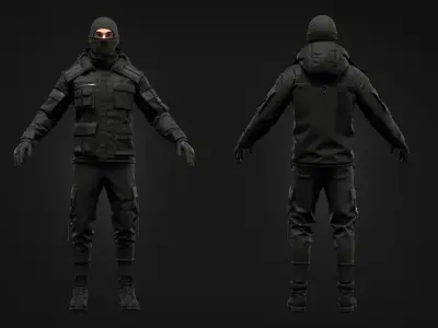 Tactical Uniform for men 3D model