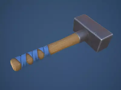 Stylized Smithing Hammer Low-poly 3D model