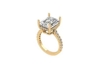 Emerald Art Deco Ring 3D print model 24