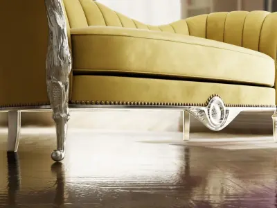 Furniture Sofa Chaise Lounge Low-poly 3D model