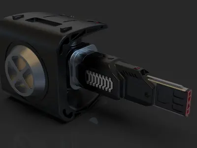 Laser Cannon Design - Weapon for Turret Low-poly 3D model