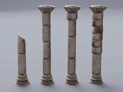 Architecture Old Set Low-poly 3D model