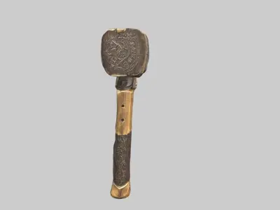 Exquisite 17th Century Axe Hammer - Medieval Weaponry Replica Free low-poly 3D model
