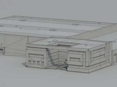 Industrial building Low-poly 3D model purchase