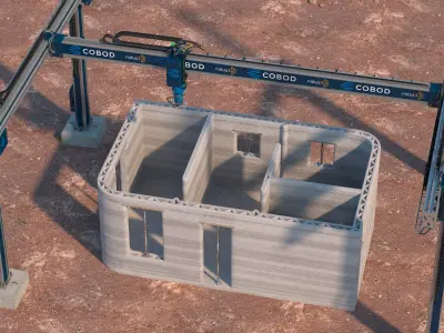 Building Module with Construction Printer 3D model