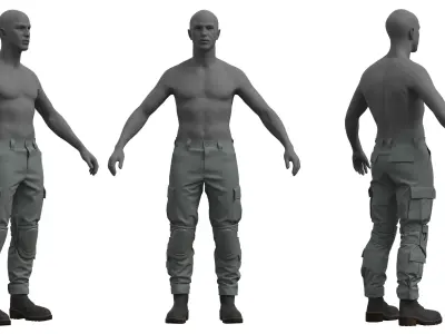 Military Tactical Combat Pants - Marvelous Designer 3D model