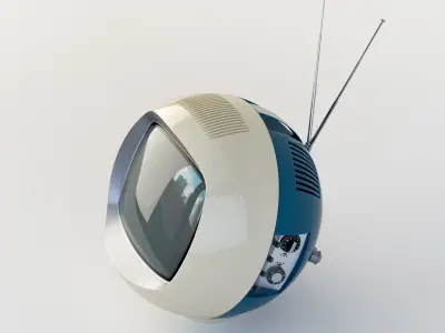 Phillips Spaceball Retro Antique Seventies Television 3D model