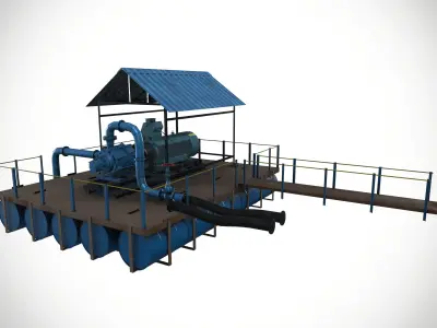 Mining Electric Dewatering Pump 50 hp Voltage 230 V 3D model