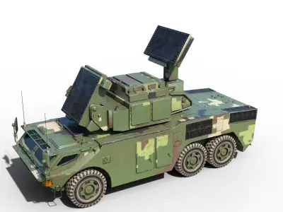 4 coatings of PLA HQ17A HQ-17A SURFACE-TO-AIR MISSILE SYSTEM Low-poly 3D model