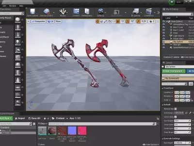 Axe 1-Version 1 and 2 Low-poly 3D model
