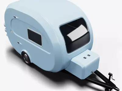 Retro Travel Trailer 3D model
