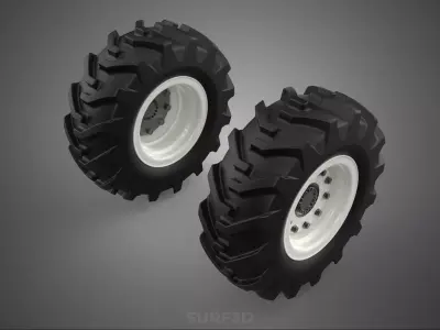TRACTOR FARM TIRE TREAD TYRE LUG WHEEL RUBBER RIM GRIP OFF ROAD 3D model