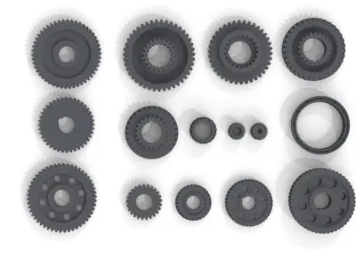 Gears set Gear 3D model Low-poly 3D model