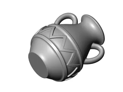 Triangular pattern vintage urn and vase 3D print model